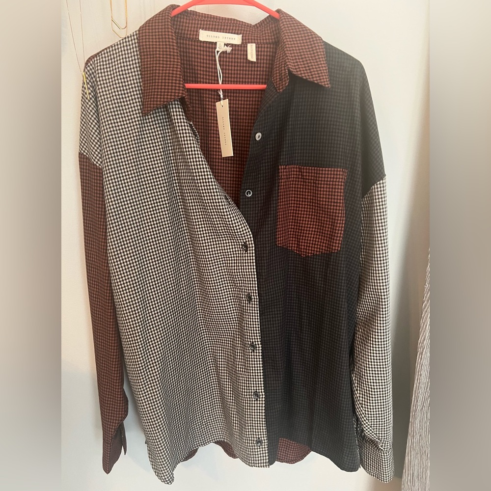 Buckle Gilded Intent Boyfriend Button Up Large New With Tags